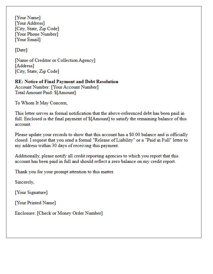 Paid in Full Debt Resolution Letter