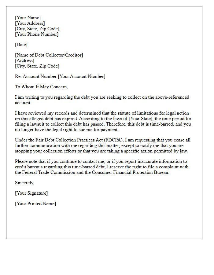 Statute of Limitations Expiration Letter