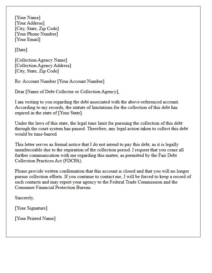 Expired Collection Period Notification Letter
