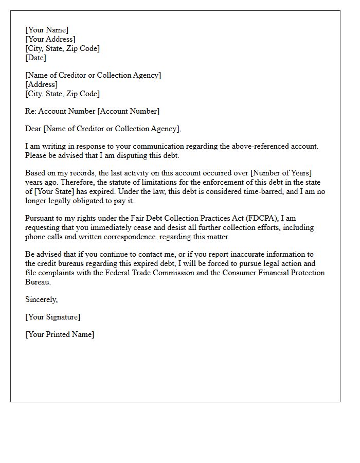 Time-Barred Obligation Discharge Letter