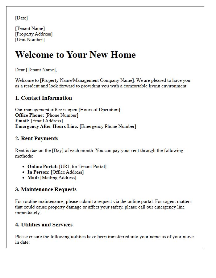Comprehensive Property Management Welcome Letter