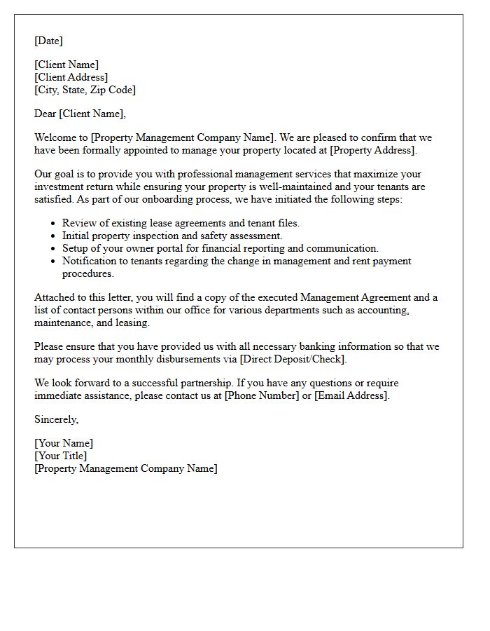 New Client Property Management Letter