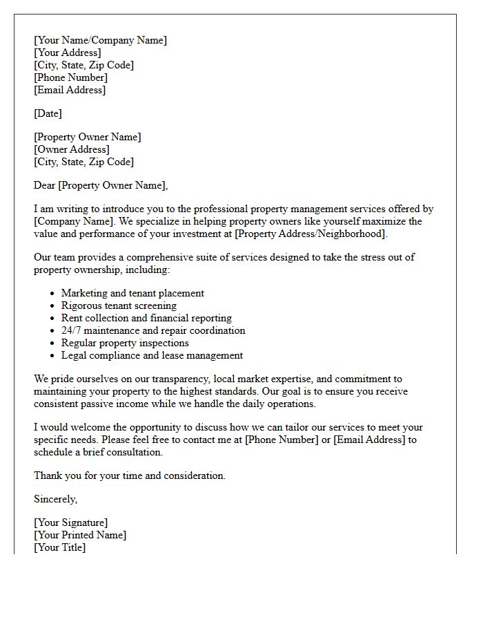 Property Owner Services Introduction Letter