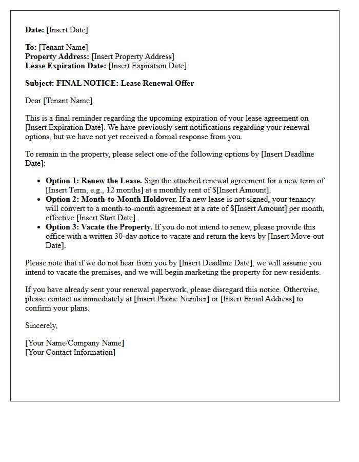 Final Call For Lease Renewal Letter