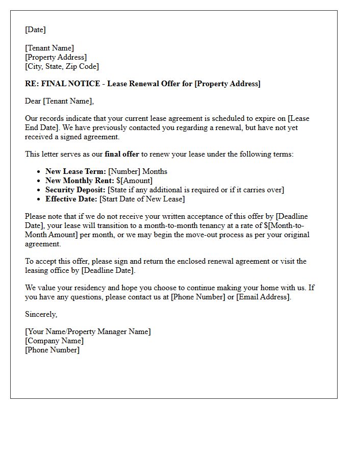 Final Offer For Lease Renewal Letter