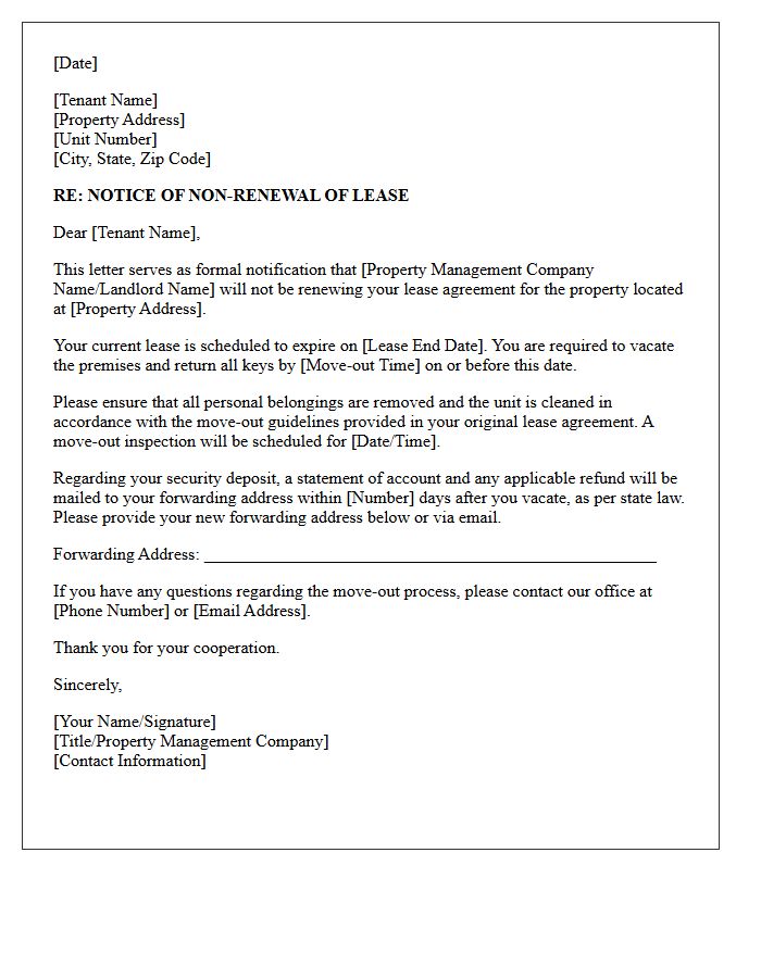 Property Management Lease Non-Renewal Letter