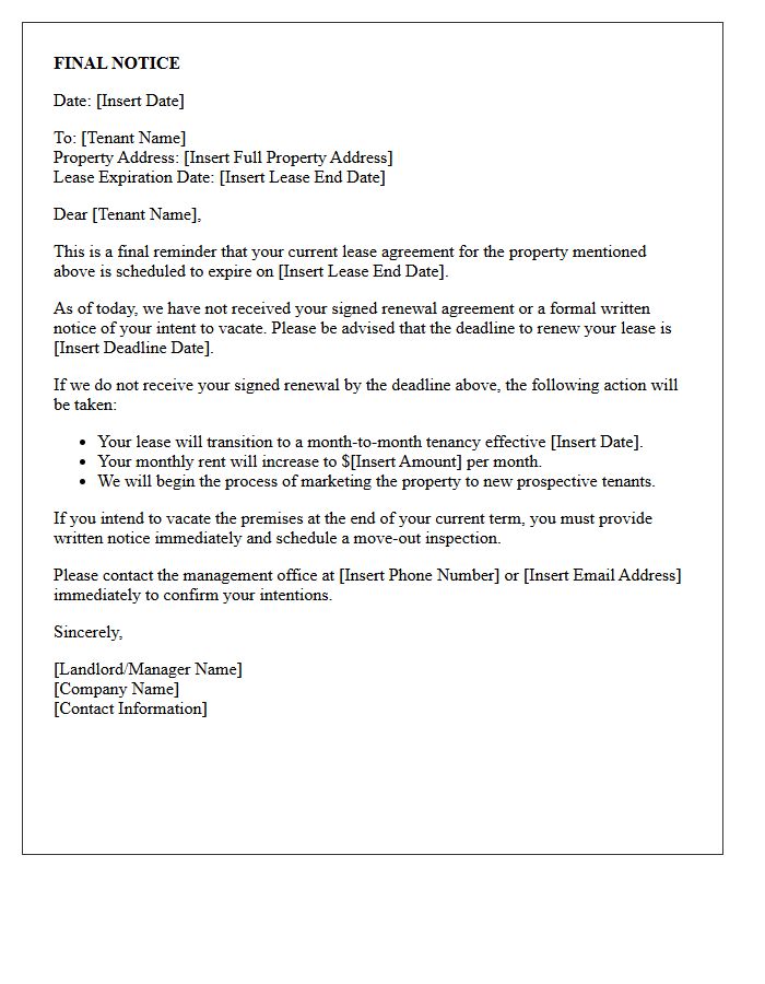 Final Notice of Lease Renewal Expiration Letter