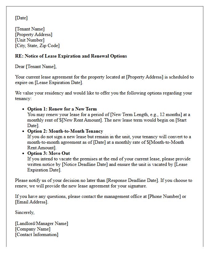 Residential Lease Renewal Expiration Notice Letter