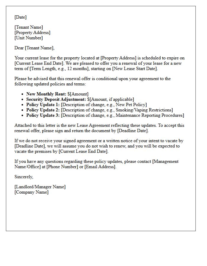 Policy Update Conditional Lease Renewal Offer Letter