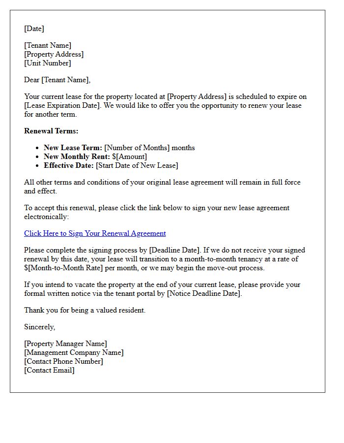 Automated Property Management Lease Renewal Letter