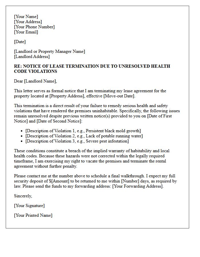 Final Lease Termination Letter Due to Unresolved Health Code Violations
