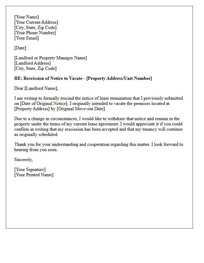Formal Letter Rescinding Previous Notice of Lease Termination