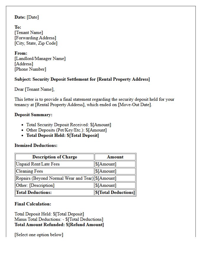 Move-Out Deposit Disposition Letter
