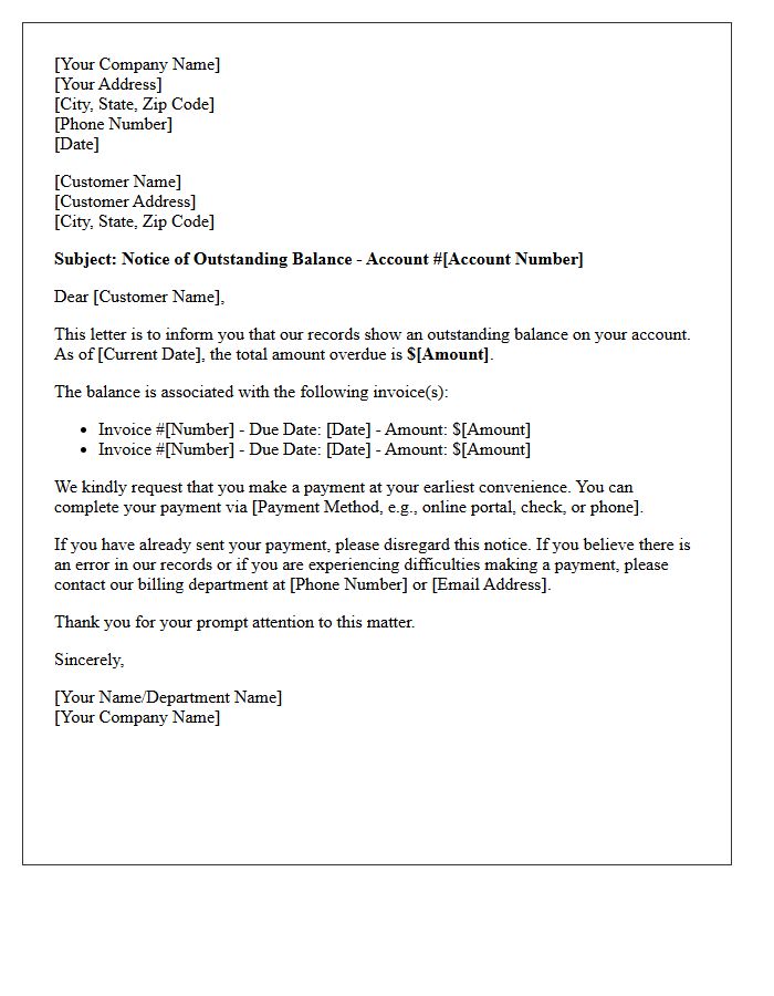 Our Records Show An Outstanding Balance On Your Account