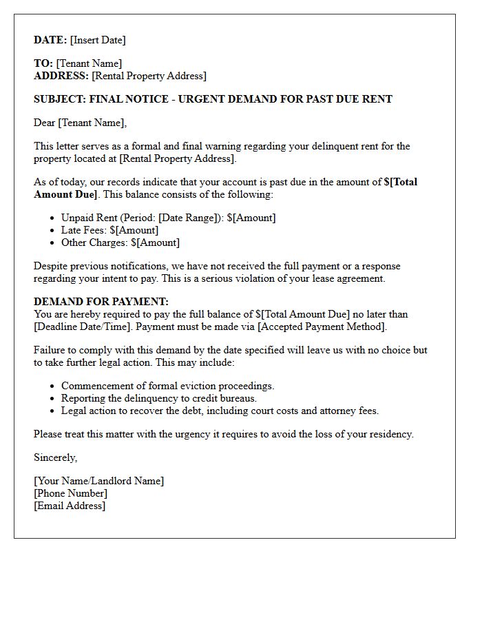 Last Warning for Delinquent Rent Letter