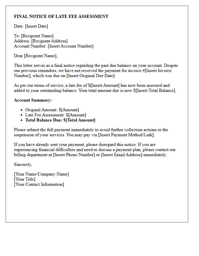 Final Notice of Late Fee Assessment Letter