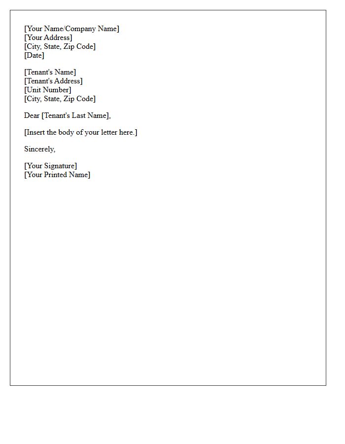 Formal Salutation to the Addressed Tenant