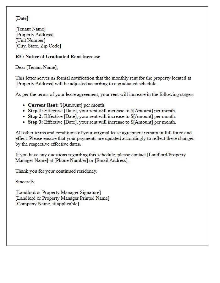 Graduated Rent Increase Notification Letter