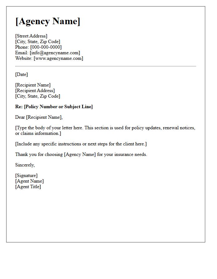 Insurance Agency Letterhead And Contact Details