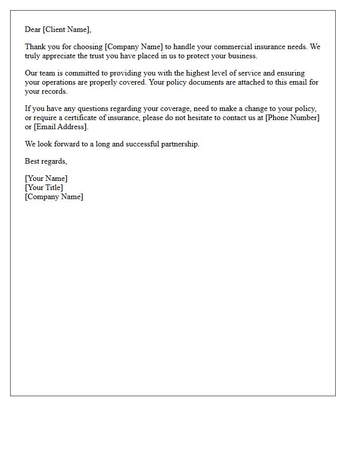 Thank You For Trusting Us With Your Commercial Insurance Needs