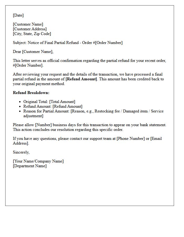 Final Partial Refund Amount