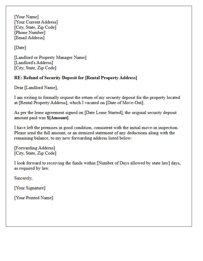 Original Security Deposit Amount
