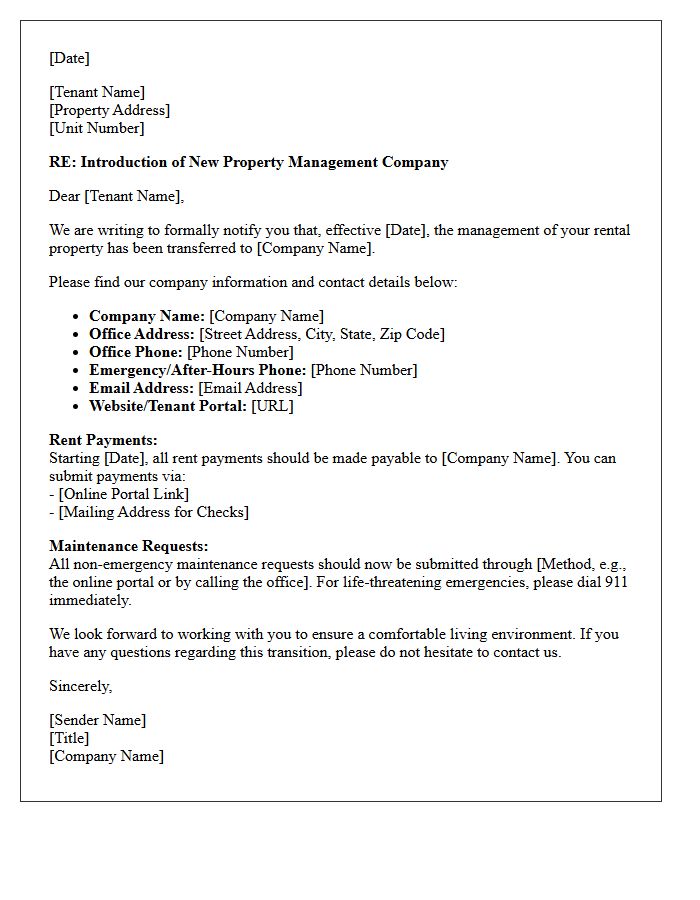 Property Management Company Information
