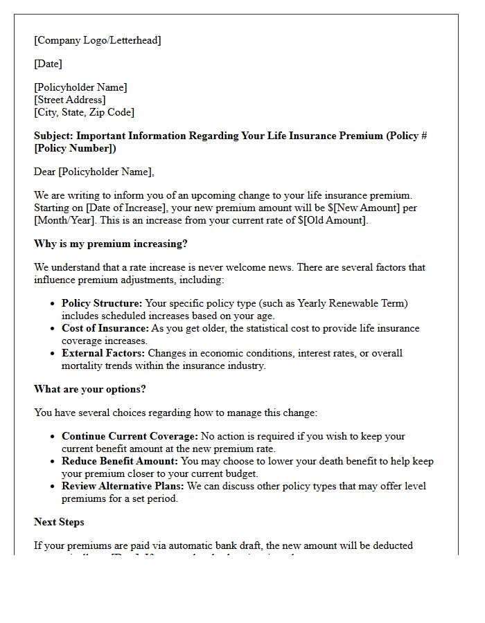 Understanding Your Life Insurance Premium Increase Letter