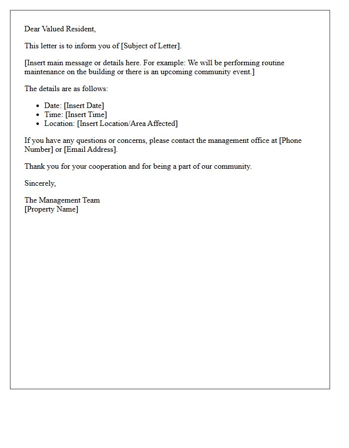 Dear Valued Resident