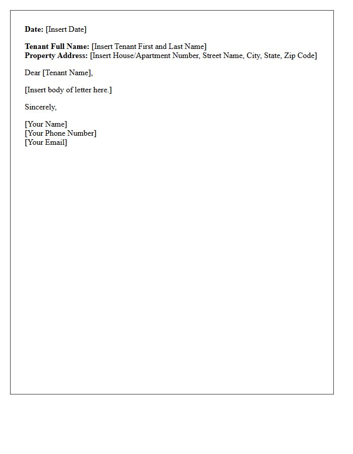 Tenant Full Name And Property Address