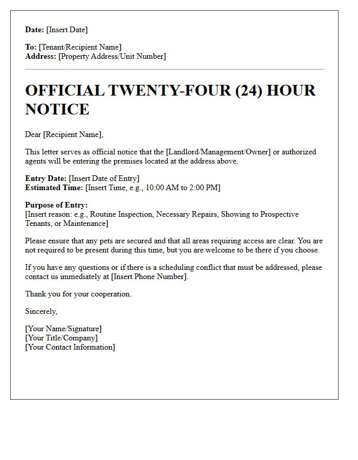 This Letter Serves As Your Official Twenty Four Hour Notice