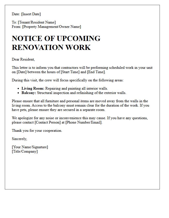 Contractors Will Focus on the Living Room and Balcony Walls