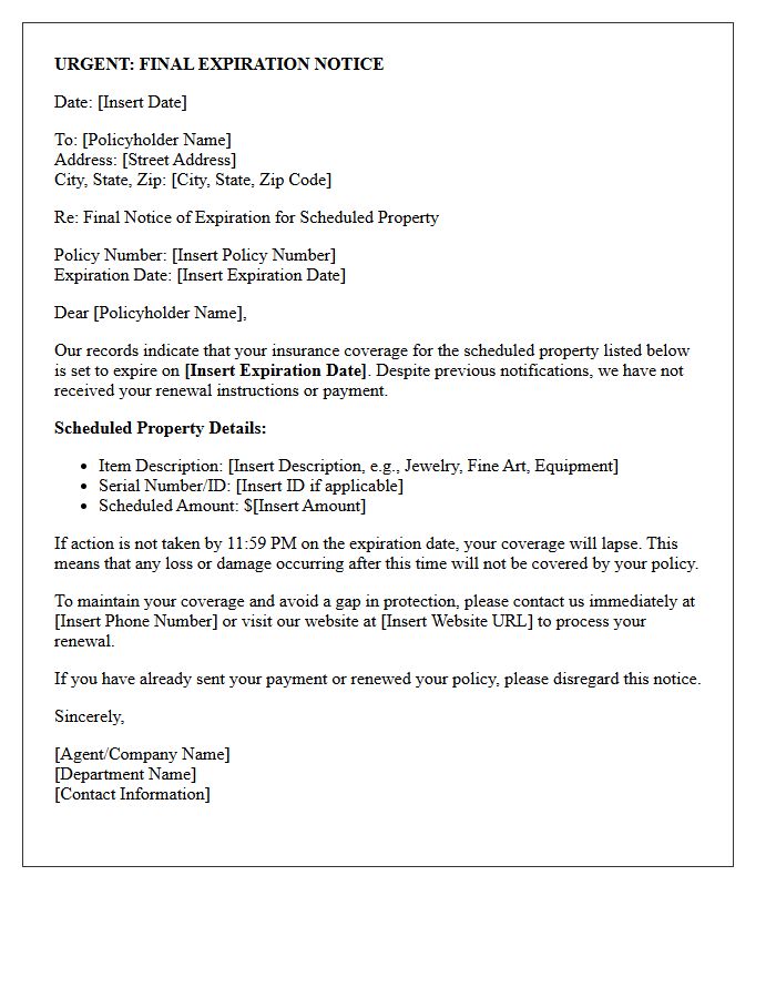 Final Expiration Warning Letter For Scheduled Property