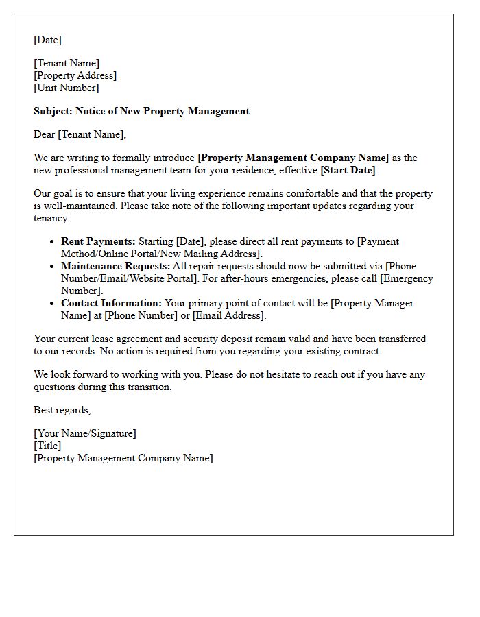 Property Management Introduction Letter