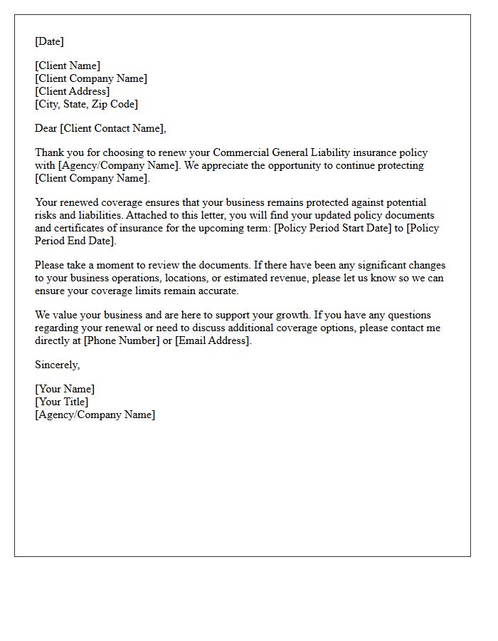 Commercial Liability Renewal Thank You Letter