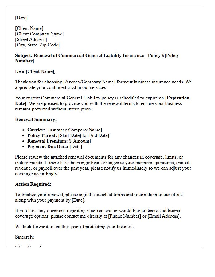 Valued Client Commercial Liability Renewal Letter