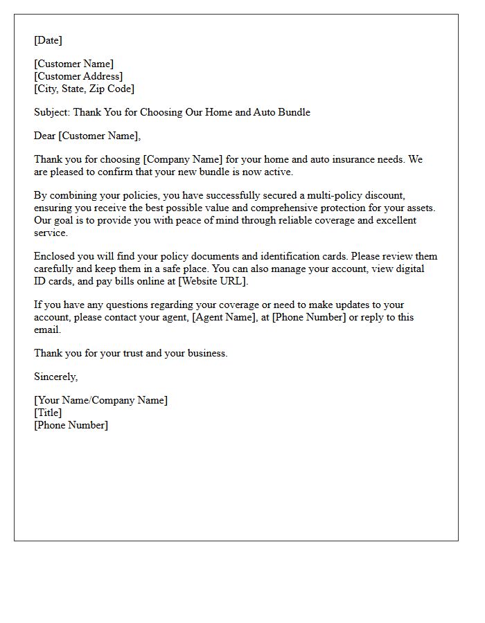 Thank You Letter for Choosing Our Home and Auto Bundle