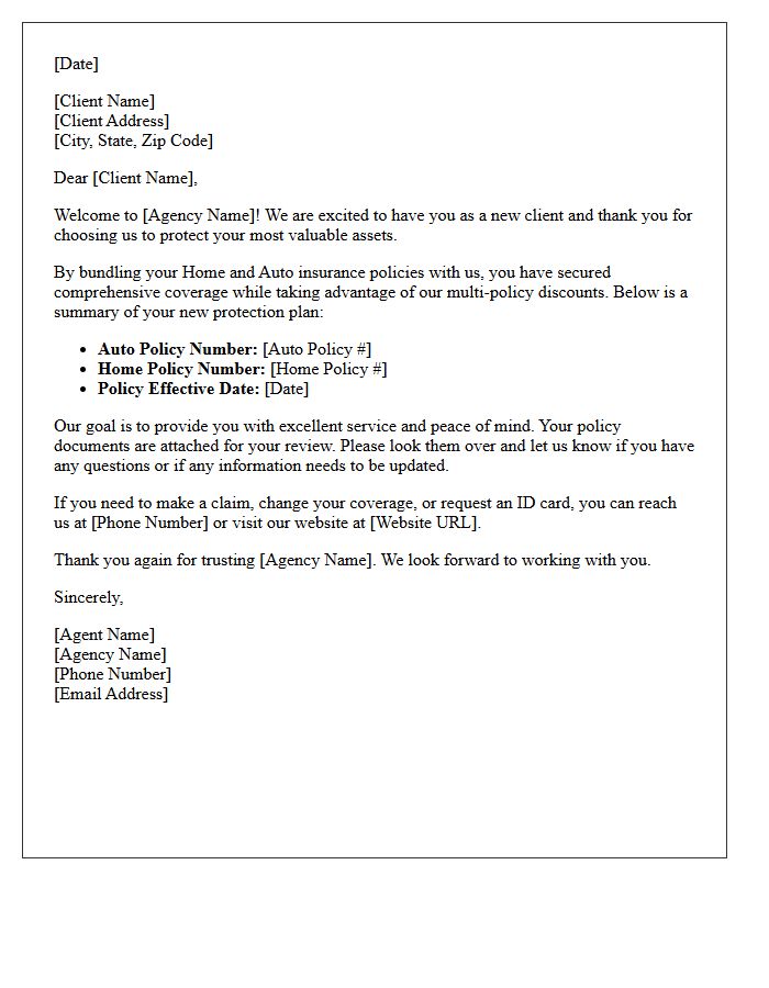 Welcome to the Agency Letter for Bundling Home and Auto