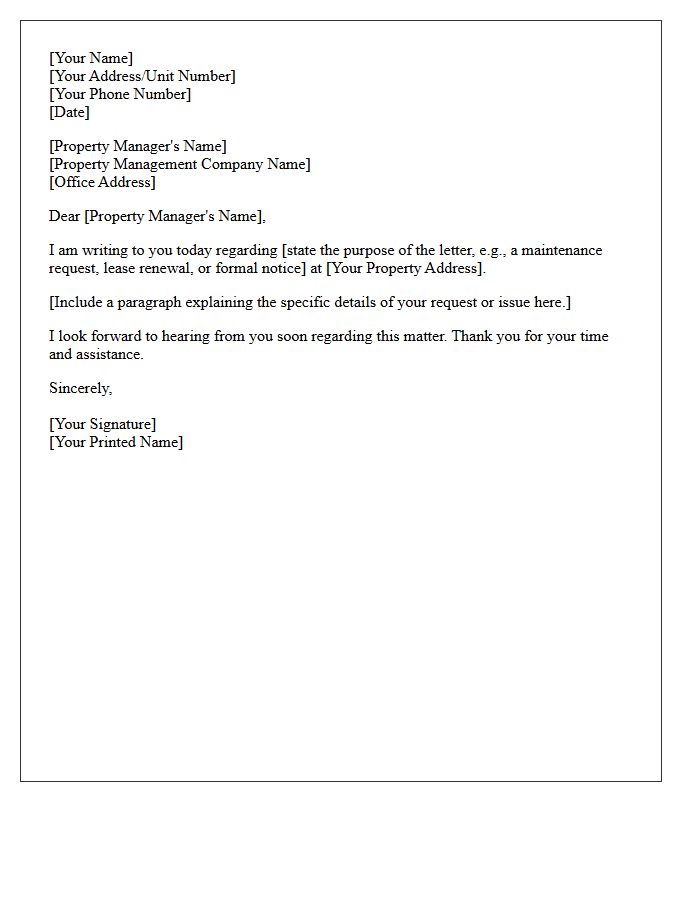 Formal Salutation to Property Manager