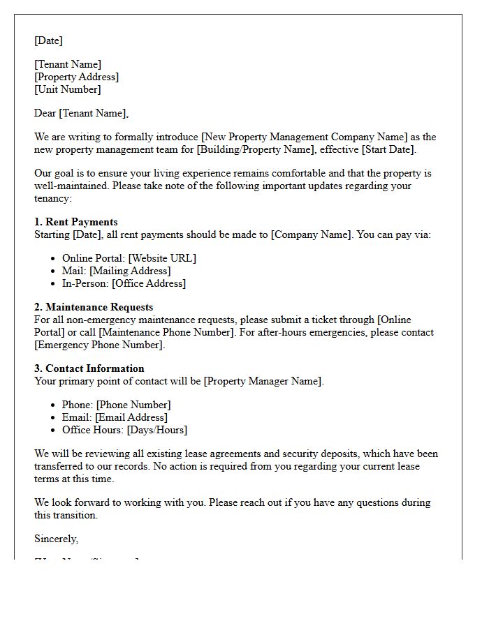 New Property Manager Introduction Letter