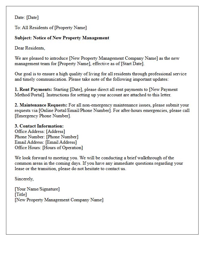 Introduction Letter From New Property Management