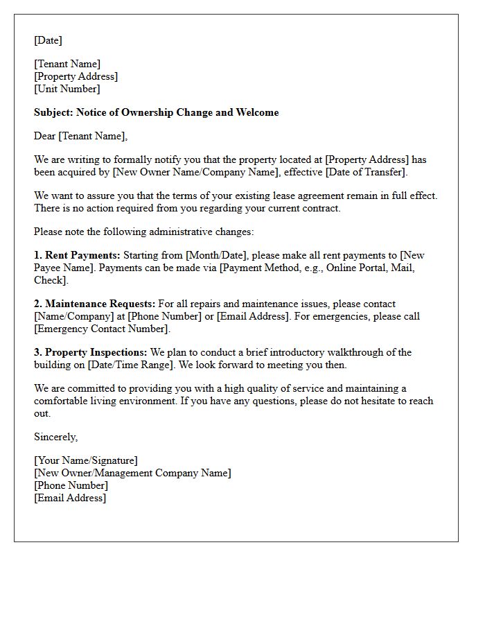 Welcome Letter From New Property Owner