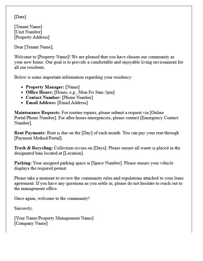 Welcome to the Community Tenant Letter