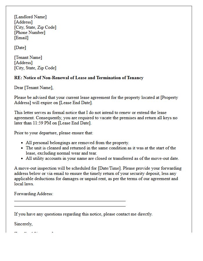 End of Term Lease Termination Letter by Landlord