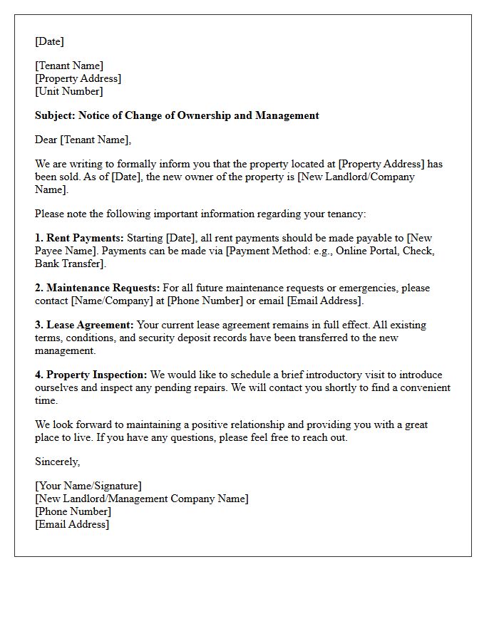 New Landlord Introduction Letter