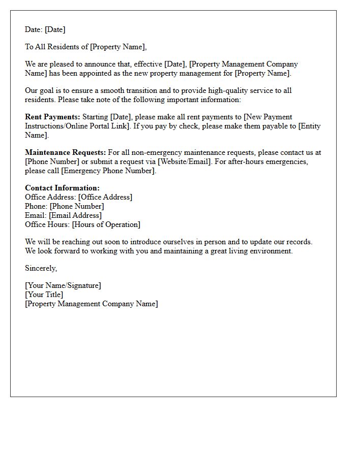 Welcome Letter From New Property Management