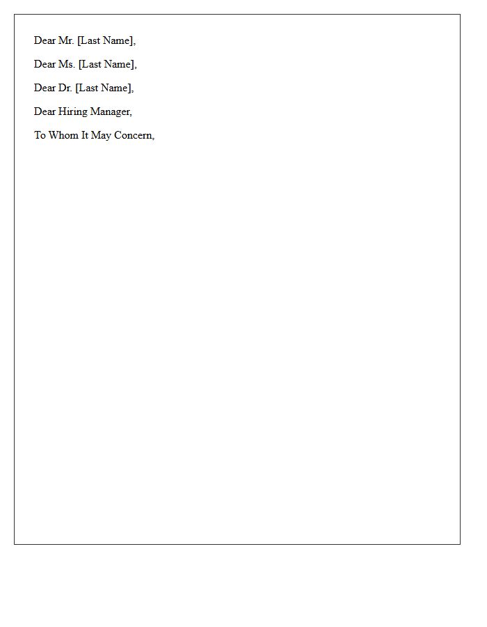 Formal Letter Salutation